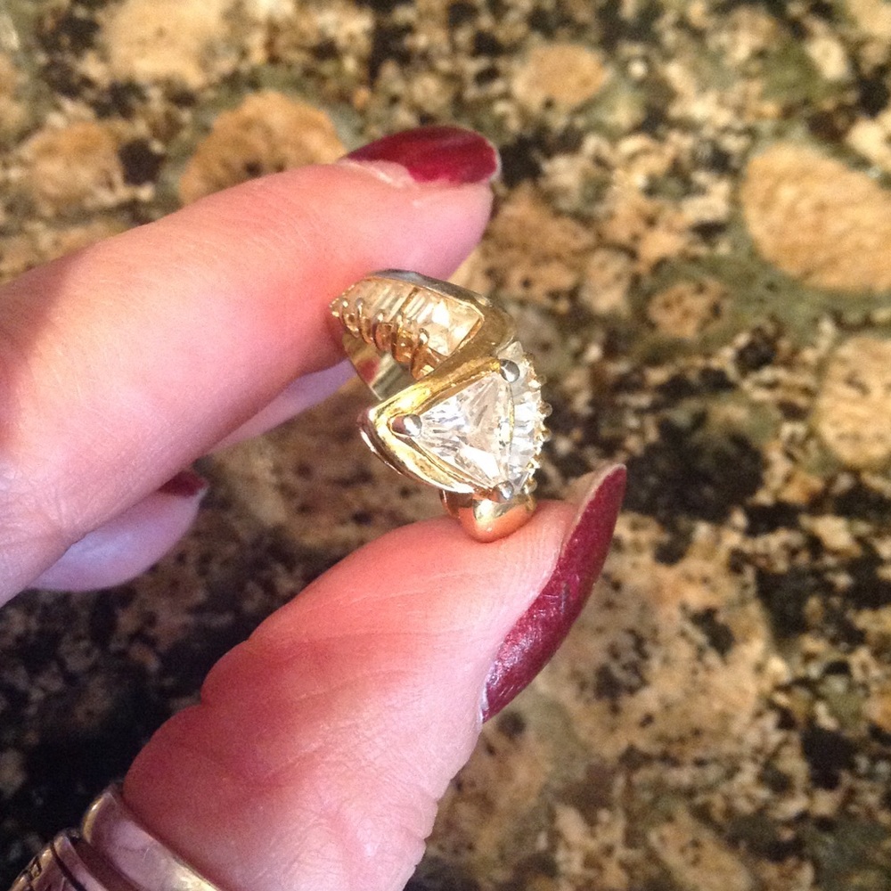 Cz Gold Statement Ring - image 2
